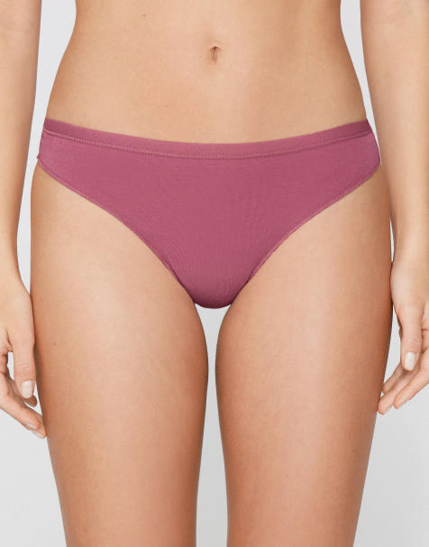 Tezenis Plain colour cotton brazilian briefs in cameo pink - view 1