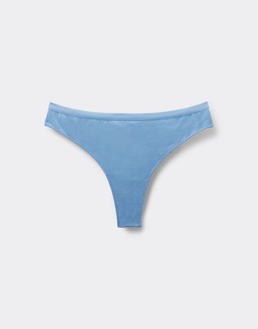 Tezenis Plain colour cotton brazilian briefs in delicate blue, 5 of 5