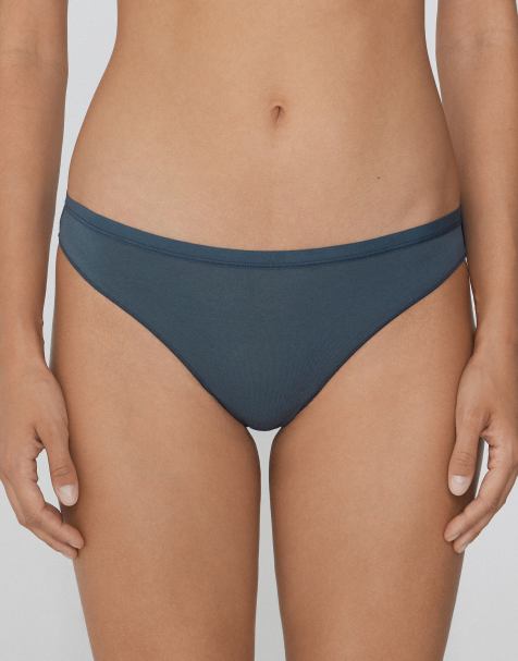 Tezenis Plain colour cotton brazilian briefs in graphite grey - view 1