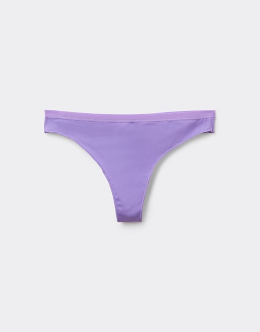 Tezenis Plain colour cotton brazilian briefs in lavander, 5 of 5