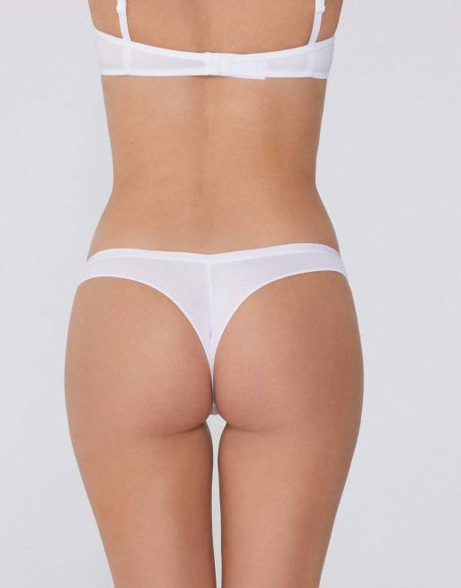 Tezenis Plain colour cotton brazilian briefs in white, 2 of 5