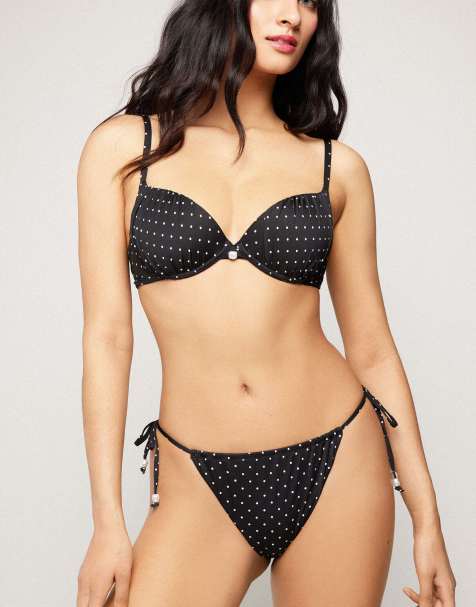 Tezenis polka dot bikini set in black - view 1