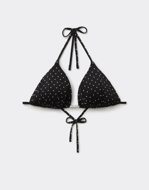 Tezenis polka dot bikini top in black, 6 of 6