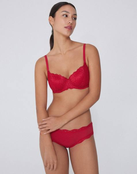 Tezenis Prague full cover balconette bra in winter red