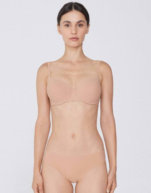 Tezenis Prague full coverage balconette bra in beige, 3 of 6