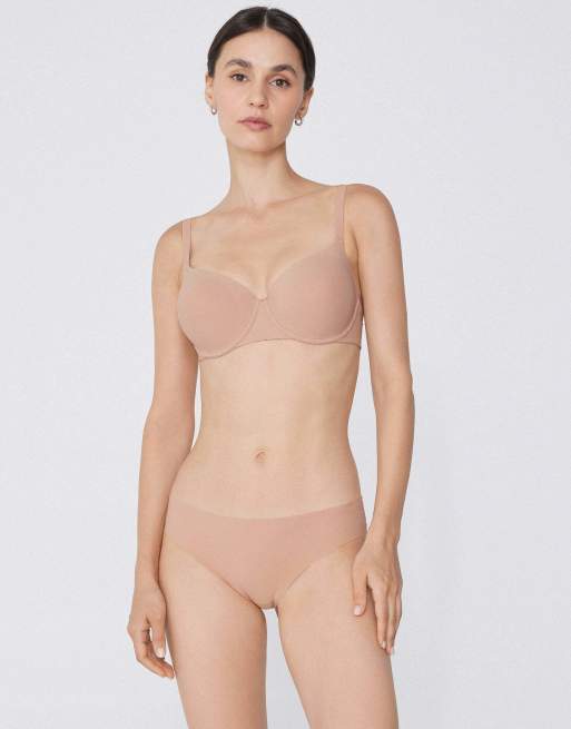 Tezenis Prague full coverage balconette bra in beige, 4 of 6