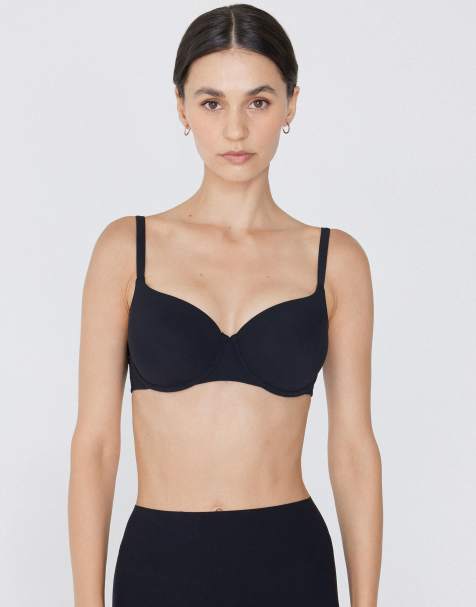 Tezenis Prague full coverage balconette bra in black - view 1