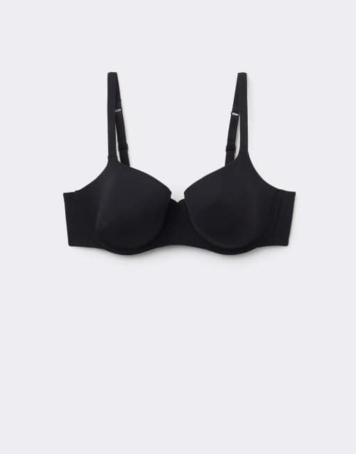 Tezenis Prague full coverage balconette bra in black, 5 of 6