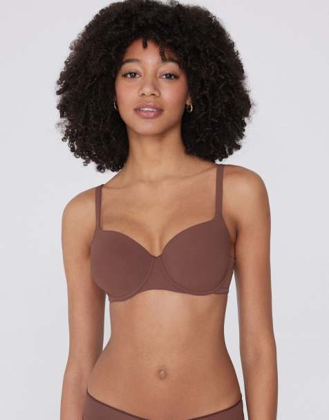 Tezenis Prague full coverage balconette bra in caramel dark beige - view 1