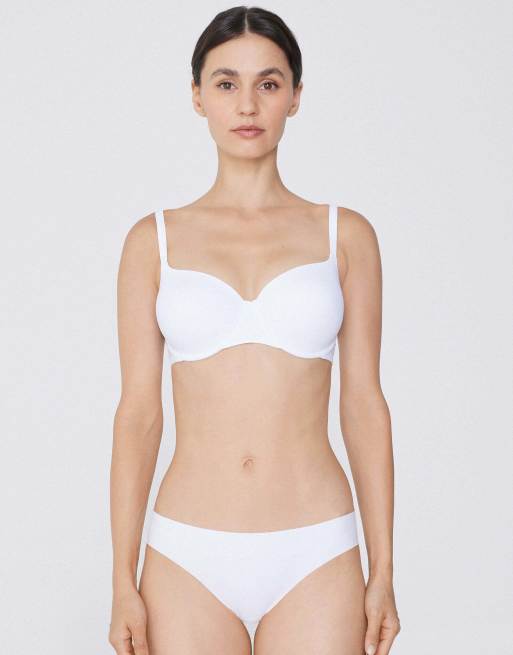 Tezenis Prague full coverage balconette bra in white, 3 of 6