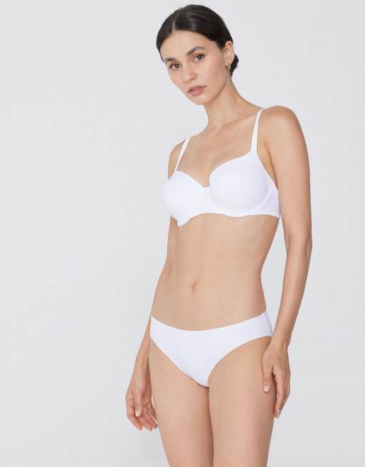 Tezenis Prague full coverage balconette bra in white, 4 of 6