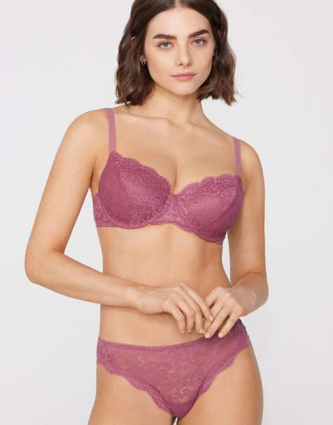 Tezenis Prague full coverage lace balconette bra in cameo pink - view 1