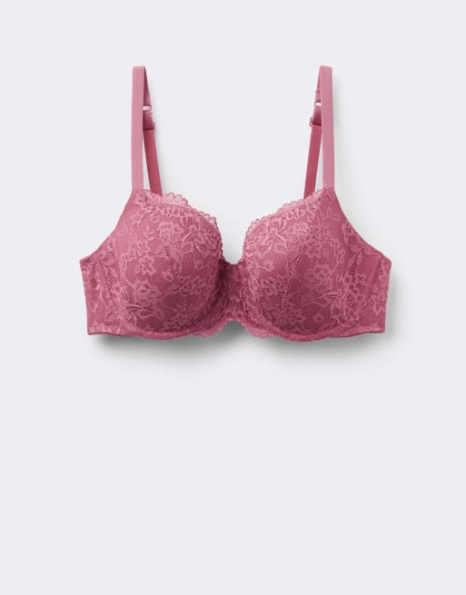 Tezenis Prague full coverage lace balconette bra in cameo pink, 5 of 5