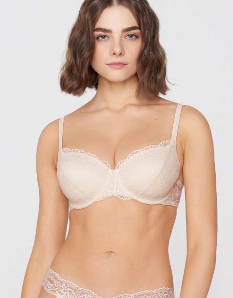 Tezenis Prague full coverage lace balconette bra in ivory - view 1