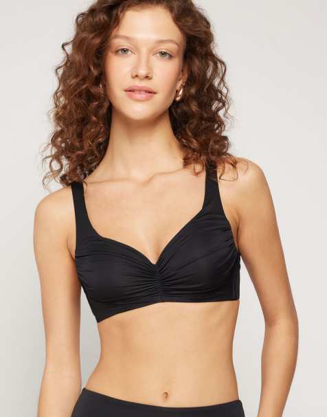 Tezenis Preformed&nbsp;balconette&nbsp;bikini&nbsp;top in black