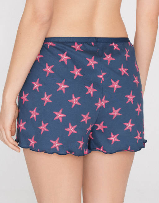 Tezenis Printed cotton shorts with rolled hem in blue moon, 2 of 4