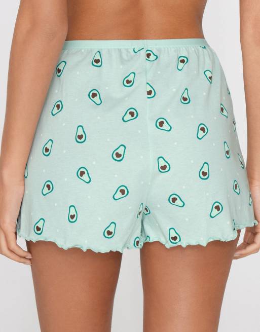 Tezenis Printed cotton shorts with rolled hem in glass green, 2 of 5