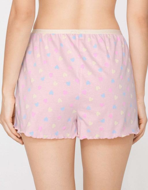 Tezenis Printed cotton shorts with rolled hem in petal pink, 2 of 5