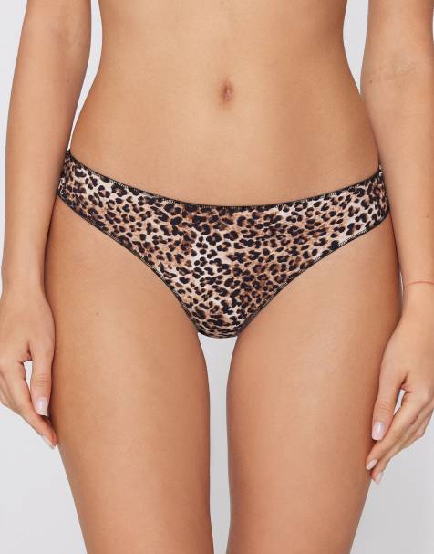 Tezenis Printed microfibre brazilian briefs in leopard print - view 1