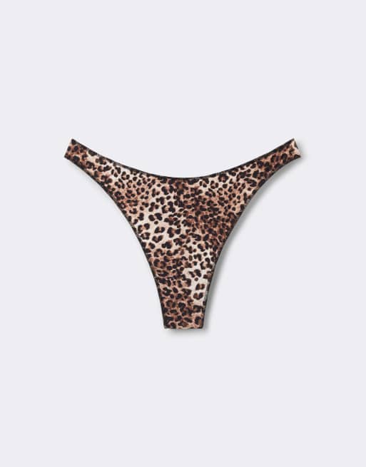Tezenis Printed microfibre g-string in leopard print, 5 of 5