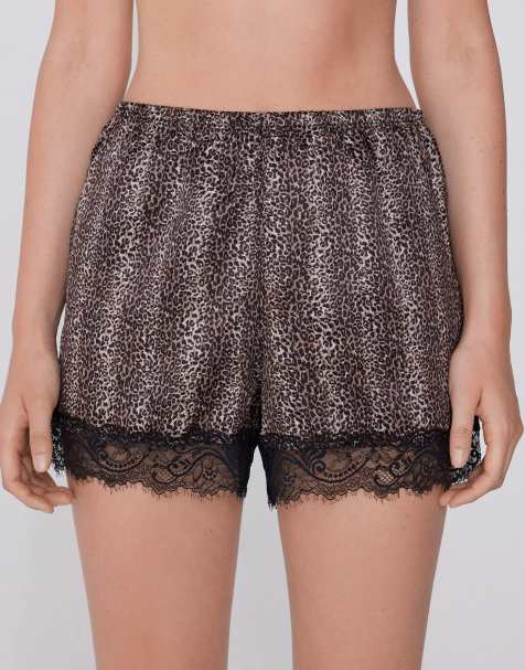 Tezenis Printed satin and lace shorts in macu micro print - view 1