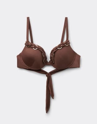 Tezenis push up royal essence bikini top in texas brown
