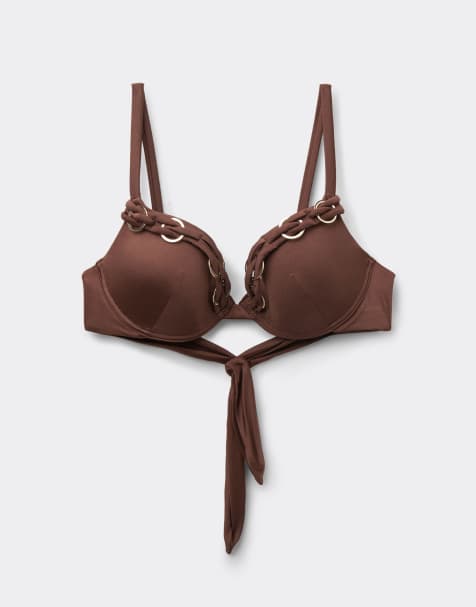 Tezenis push up royal essence bikini top in texas brown - view 1