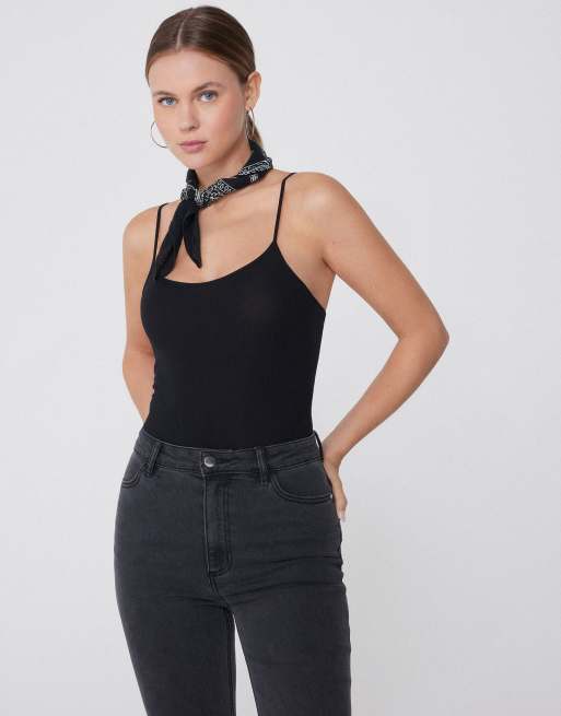Tezenis Ribbed cotton body in black, 4 of 5