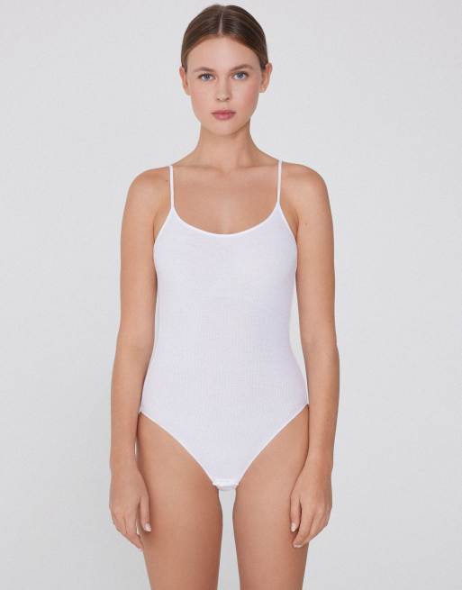 Tezenis Ribbed cotton body in white, 3 of 5