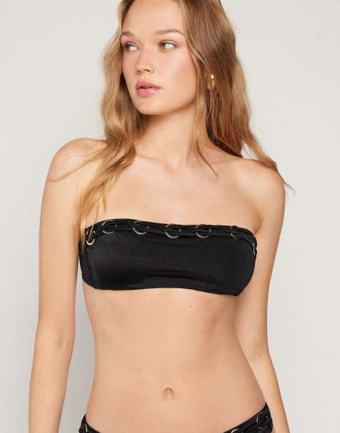 Tezenis royal essence bandeau bikini top in black