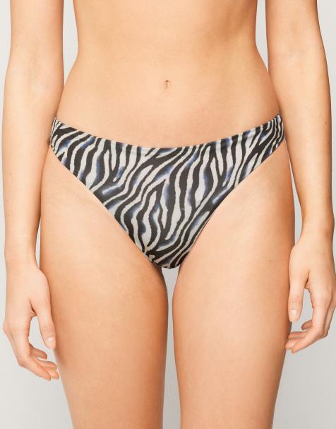 Tezenis Safari luxe brazilian bikini bottoms in zebra - view 1