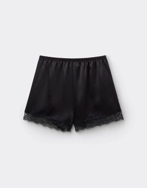Tezenis Satin and lace shorts in black, 5 of 5