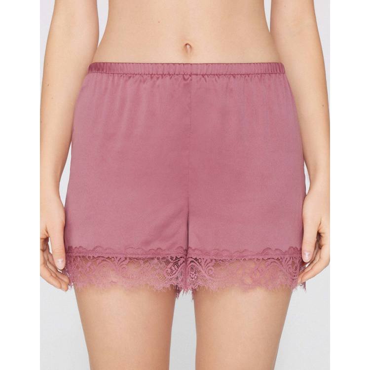 Tezenis Satin and lace shorts in cameo pink | ASOS