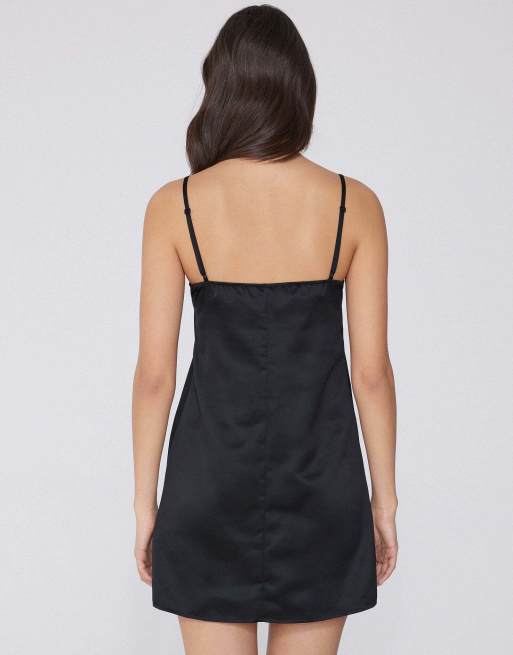 Tezenis Satin and lace slip in black, 2 of 5