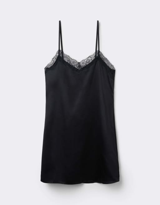 Tezenis Satin and lace slip in black, 5 of 5