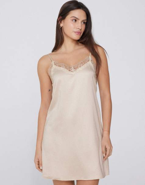 Tezenis Satin and lace slip in ivory - view 1