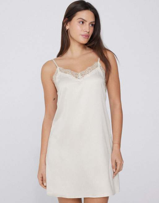 Tezenis Satin and lace slip in ivory, 4 of 5