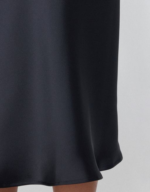 Tezenis Satin midi skirt in black, 3 of 5
