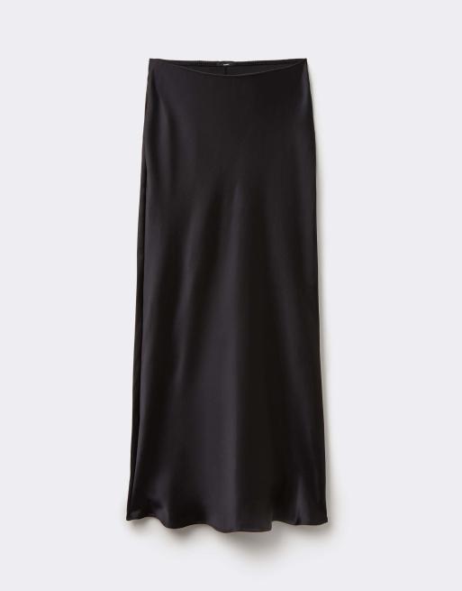 Tezenis Satin midi skirt in black, 5 of 5