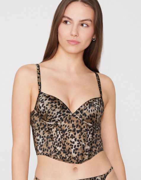 Tezenis Sauvage soul push-up bra top in brown - view 1
