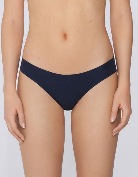 Tezenis Seamless cotton brazilian briefs in absolute blue - view 1