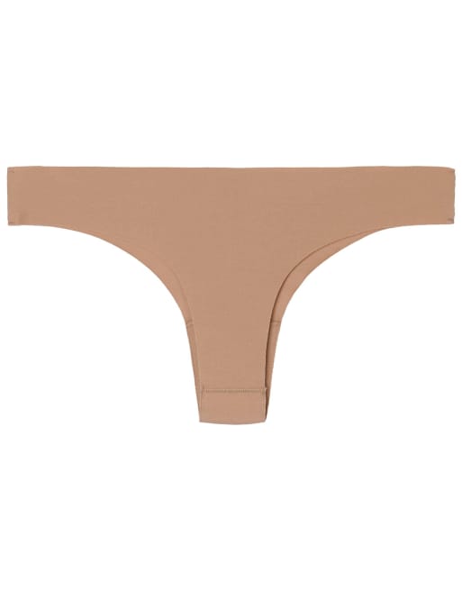 Tezenis Seamless cotton brazilian briefs in beige, 6 of 6