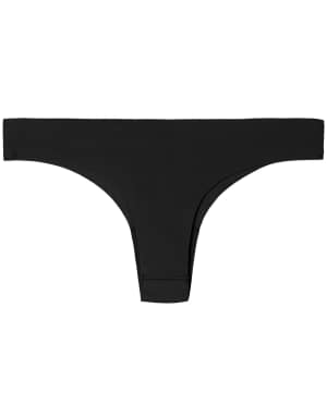 Tezenis Seamless cotton brazilian briefs in black