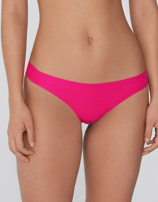 Tezenis Seamless cotton brazilian briefs in bright fuchsia