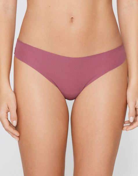 Tezenis Seamless cotton brazilian briefs in cameo pink - view 1