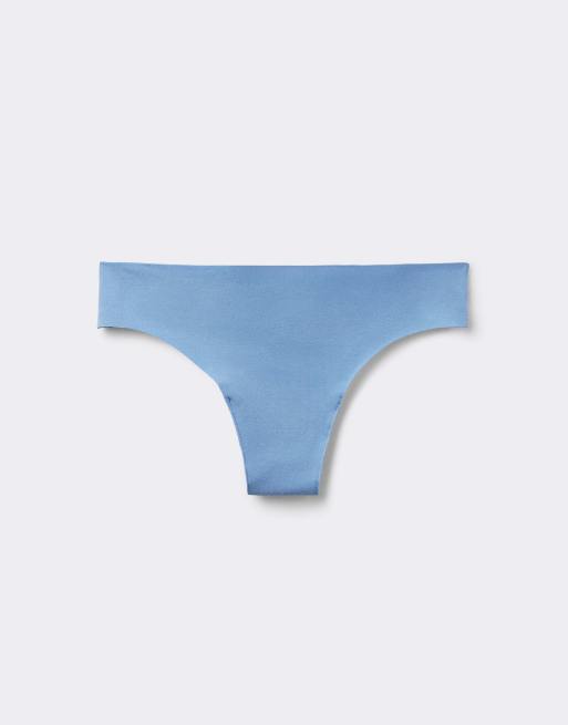 Tezenis Seamless cotton brazilian briefs in delicate blue, 5 of 5
