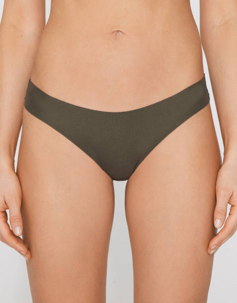 Tezenis Seamless cotton brazilian briefs in green camo - view 1