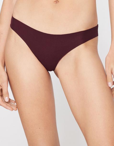 Tezenis Seamless cotton brazilian briefs in precious ruby - view 1