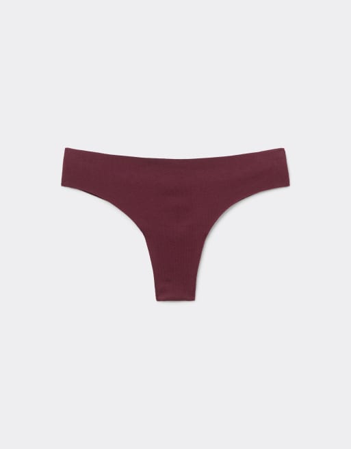 Tezenis Seamless cotton brazilian briefs in precious ruby, 5 of 5