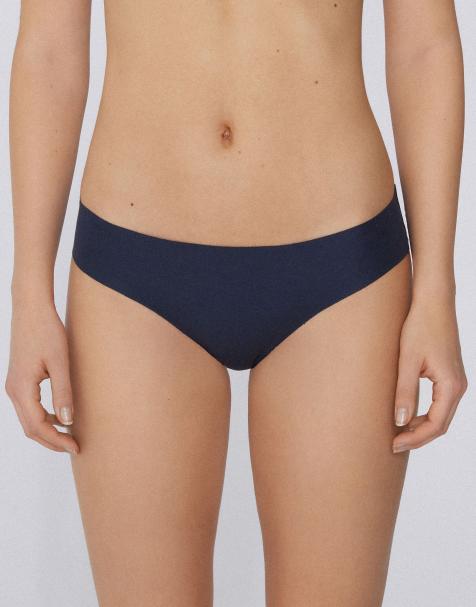 Tezenis Seamless cotton knickers in absolute blue - view 1